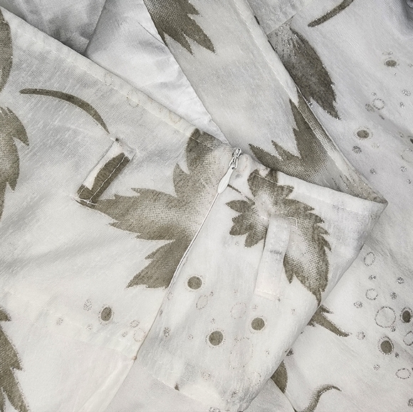 VINTAGE white mini skirt, sparkly leaf pattern, size S - Picture 6 of 6